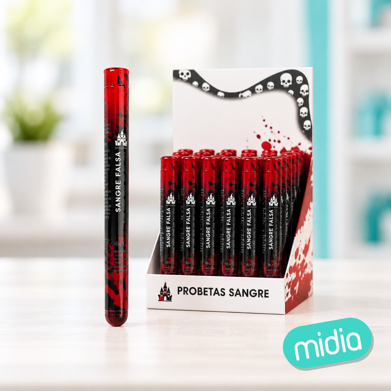 Sangre en probeta 15ml en expositor 24pcs