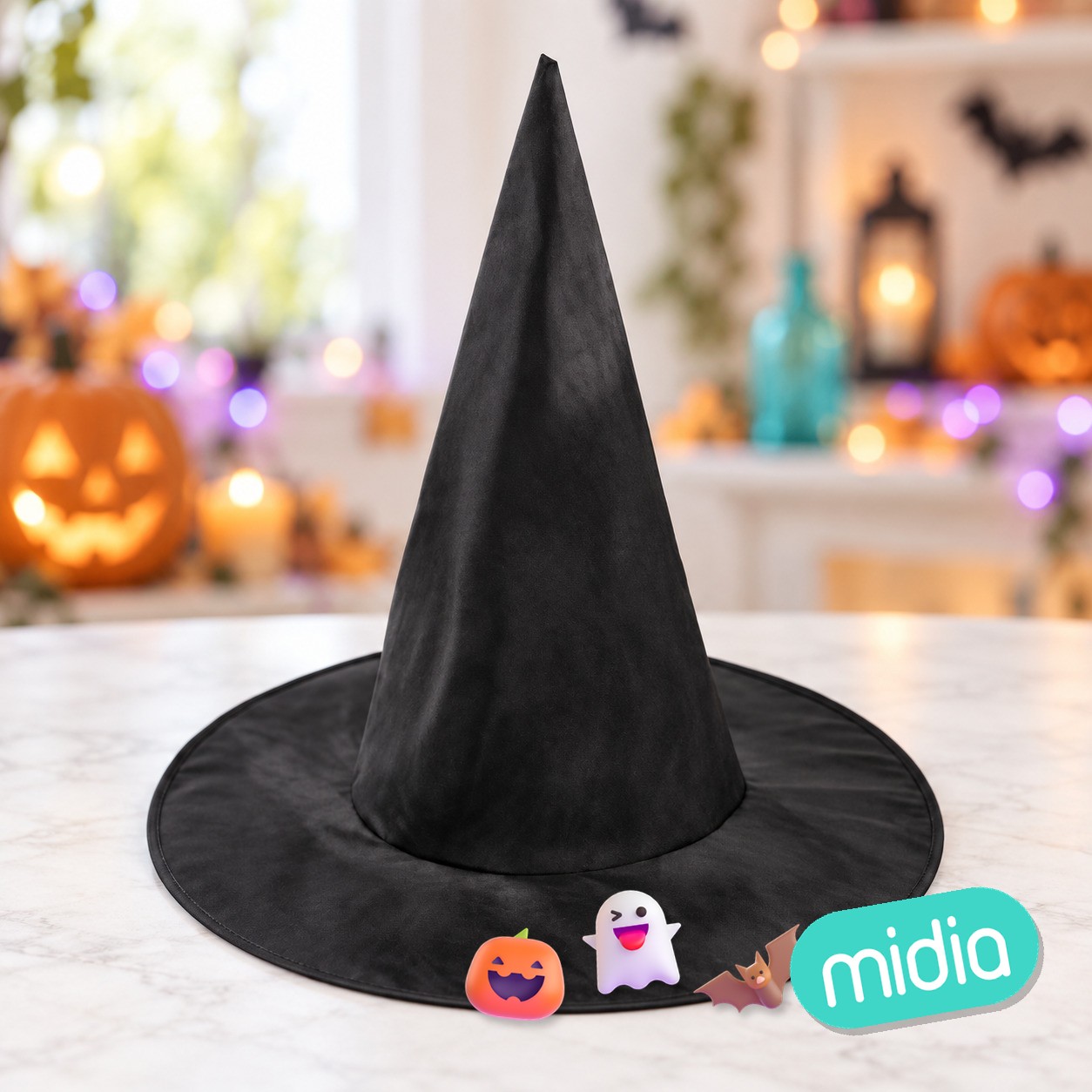 Sombrero de bruja negro adul
