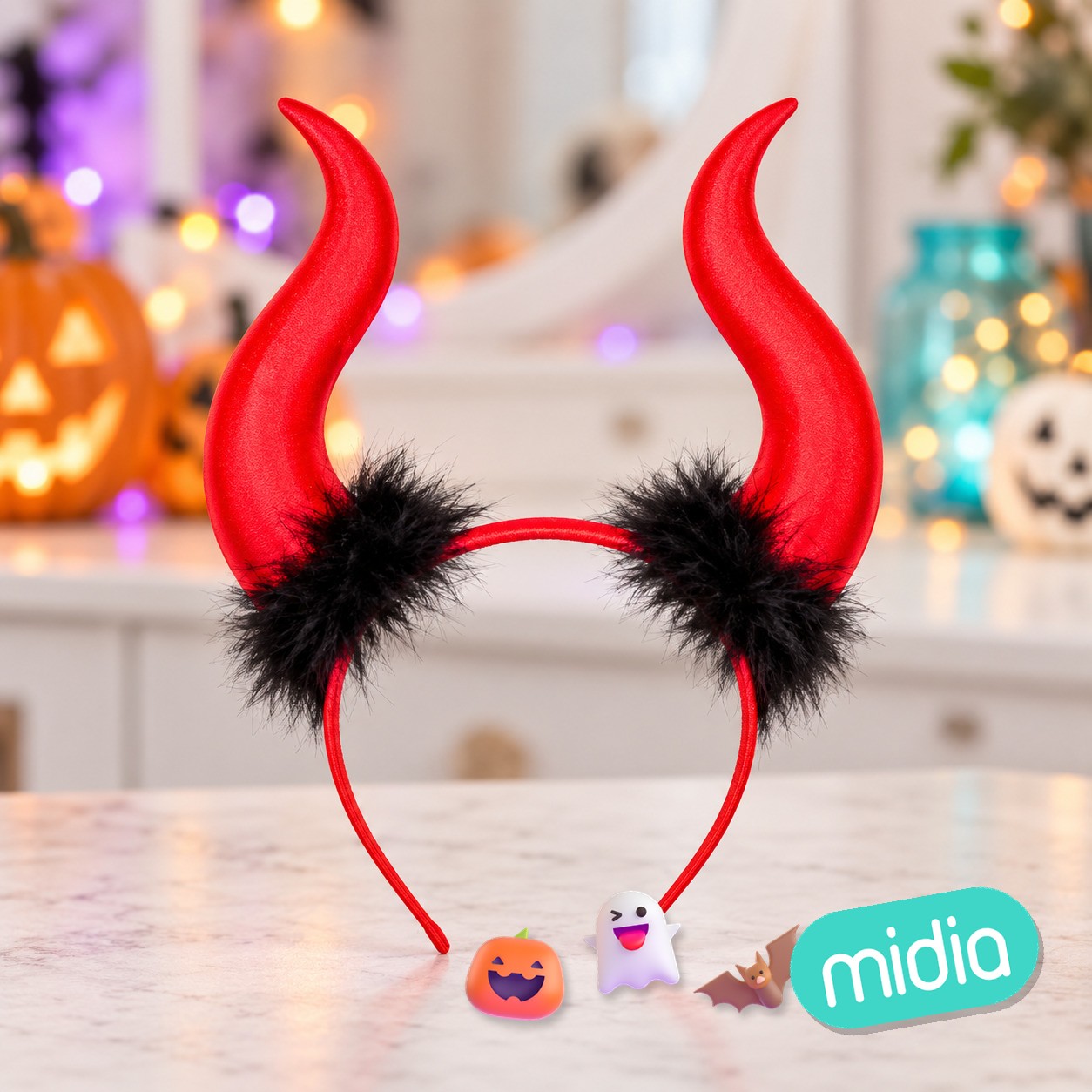 Diadema demonio metalizado