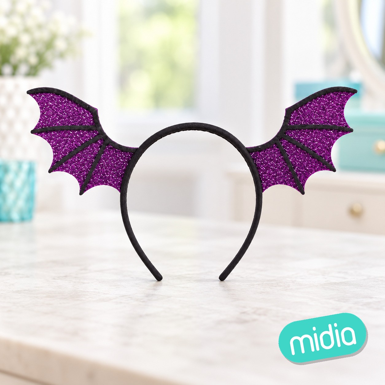 Diadema bat lila