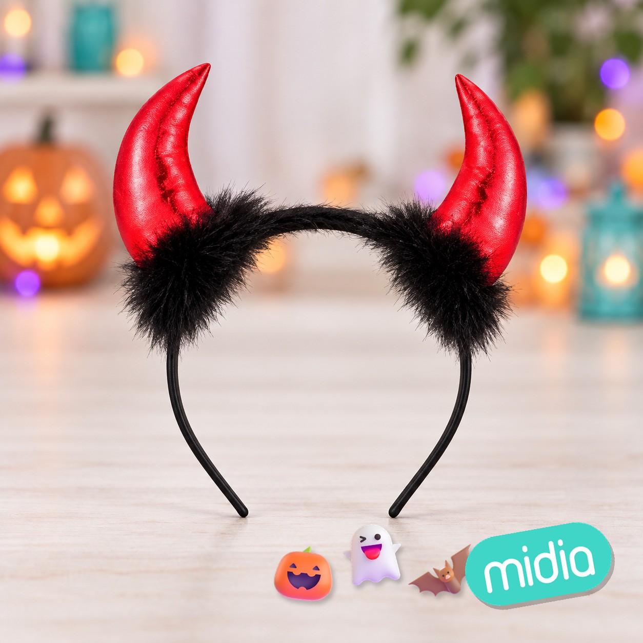 Diadema diablesa plumas pu