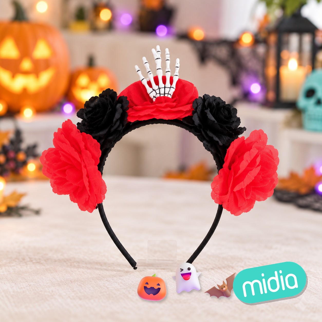 Diadema rosa con mano