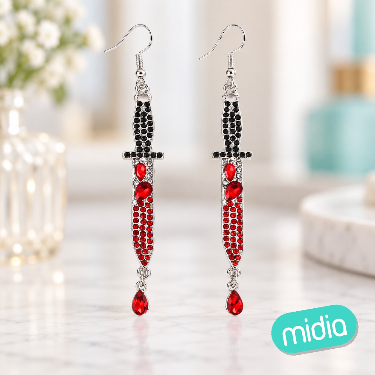 Pendientes navajas con strass