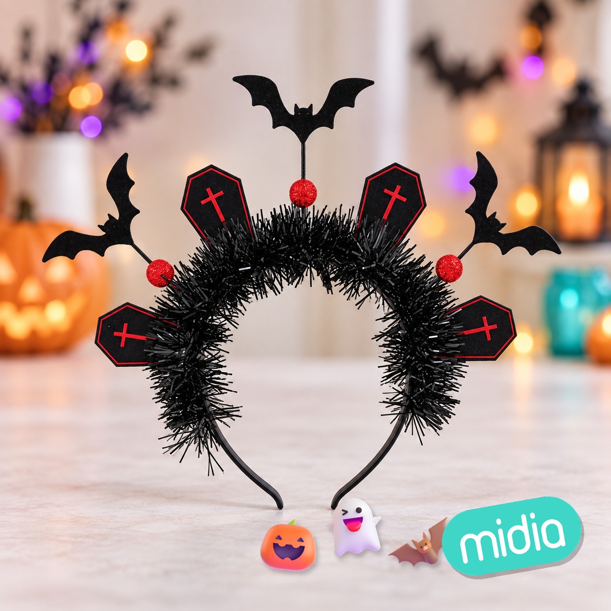 Diadema vampiro lapida con murcielago