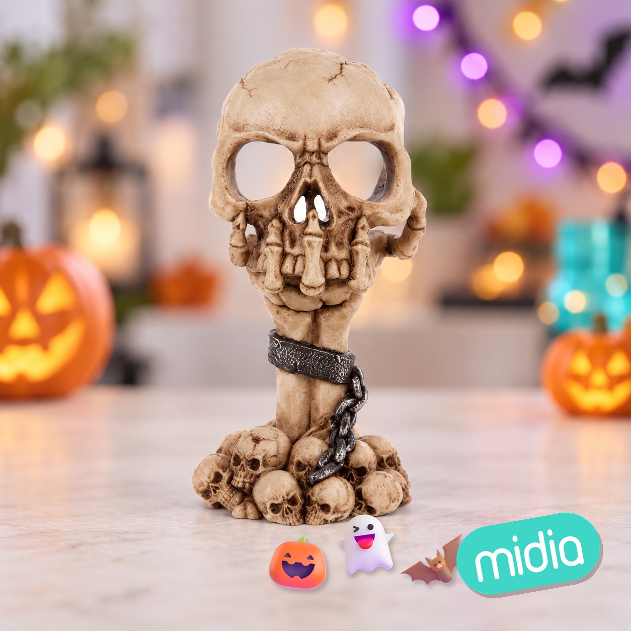 Portavelas de resina skull 7.5*9*15.3cm