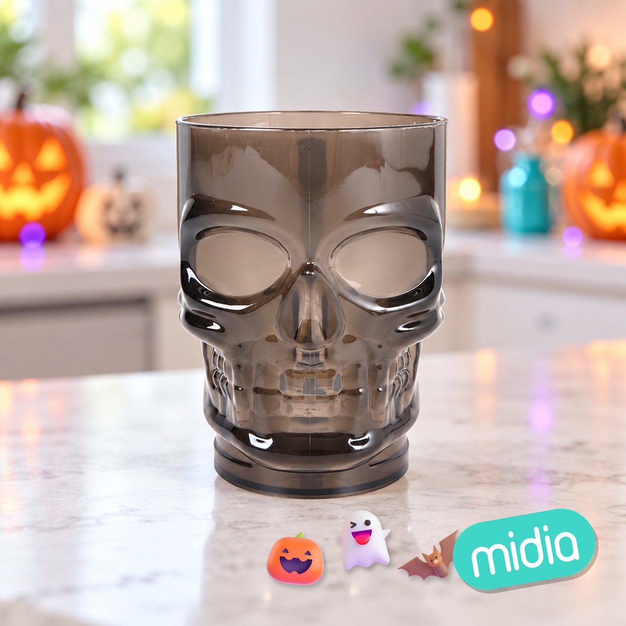 Jarra cerveza skull bl y neg
