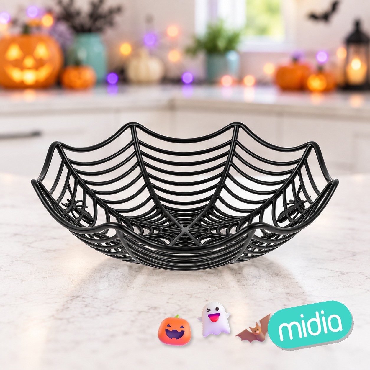 Cesta spiderweb 21*6cm negra