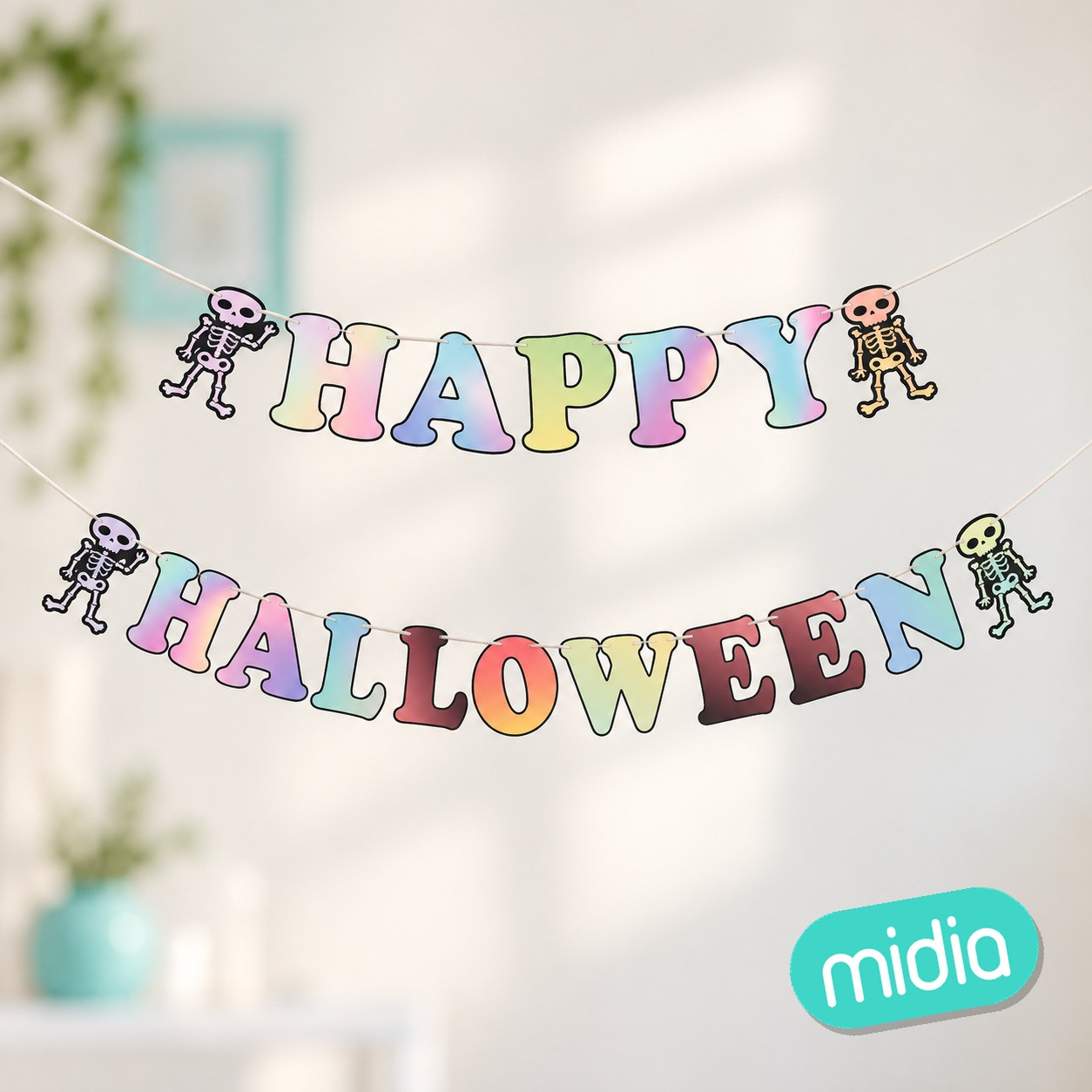 Guirnalda holographic happy halloween 3m
