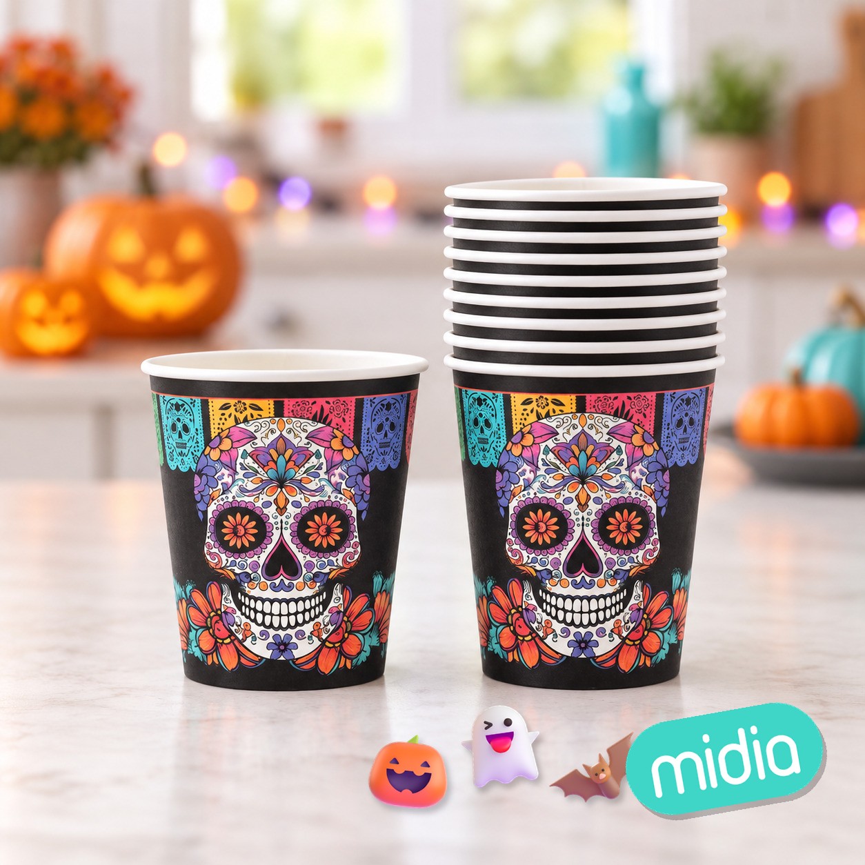 Vaso 9oz/250mldia de muertos 12pcs