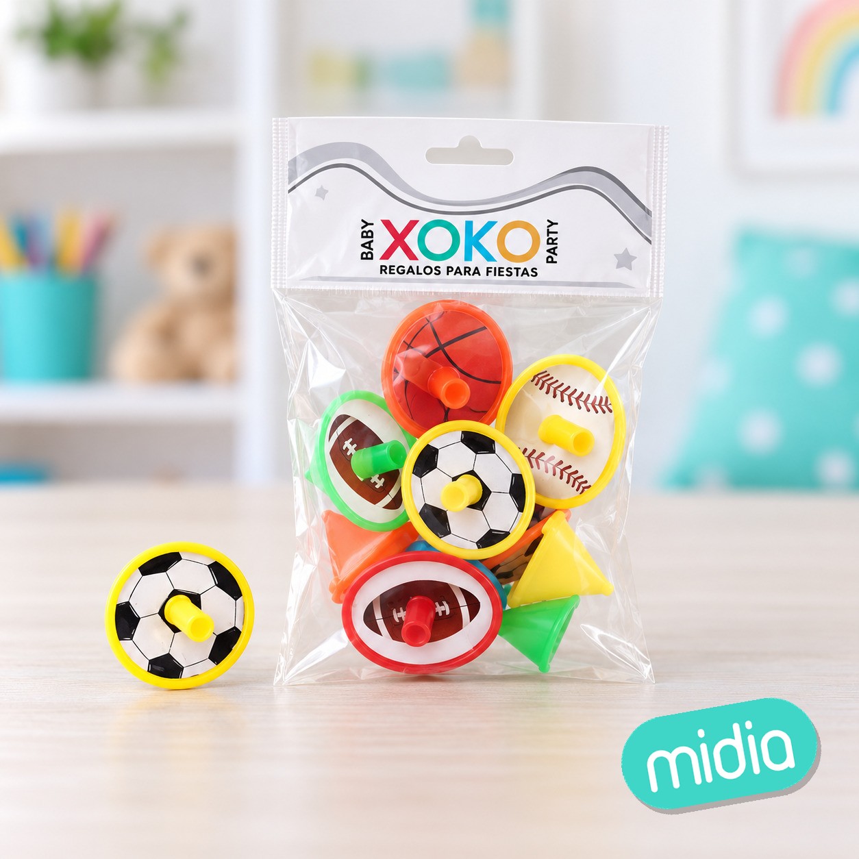 Pack pinata peonza futbol 8pcs