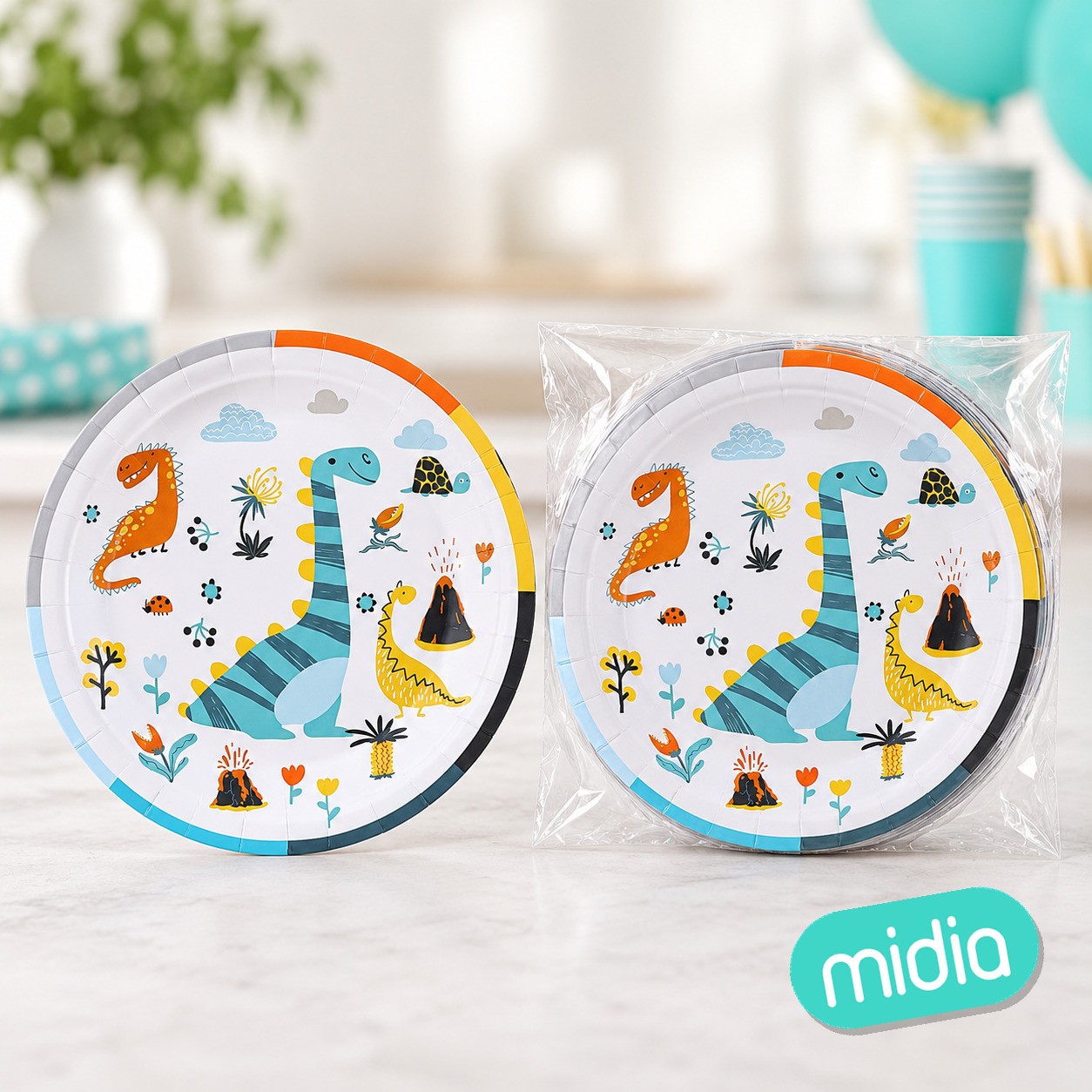 Plato 18cm dino 6pcs