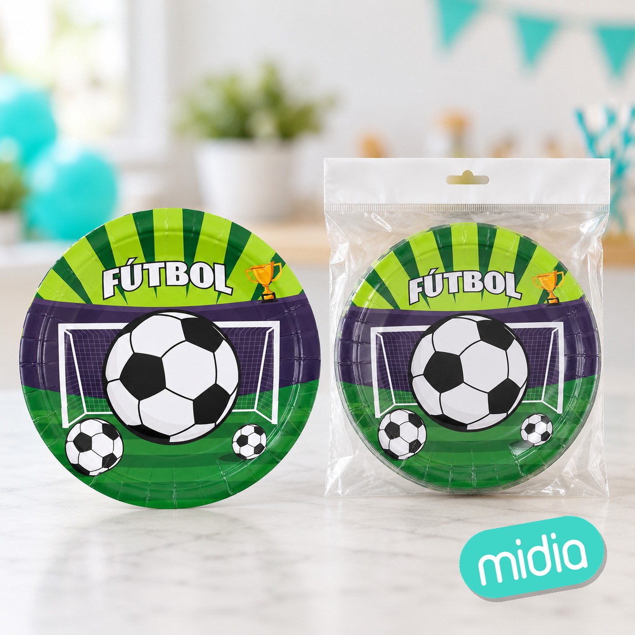 Plato 18cm futbol 6pcs