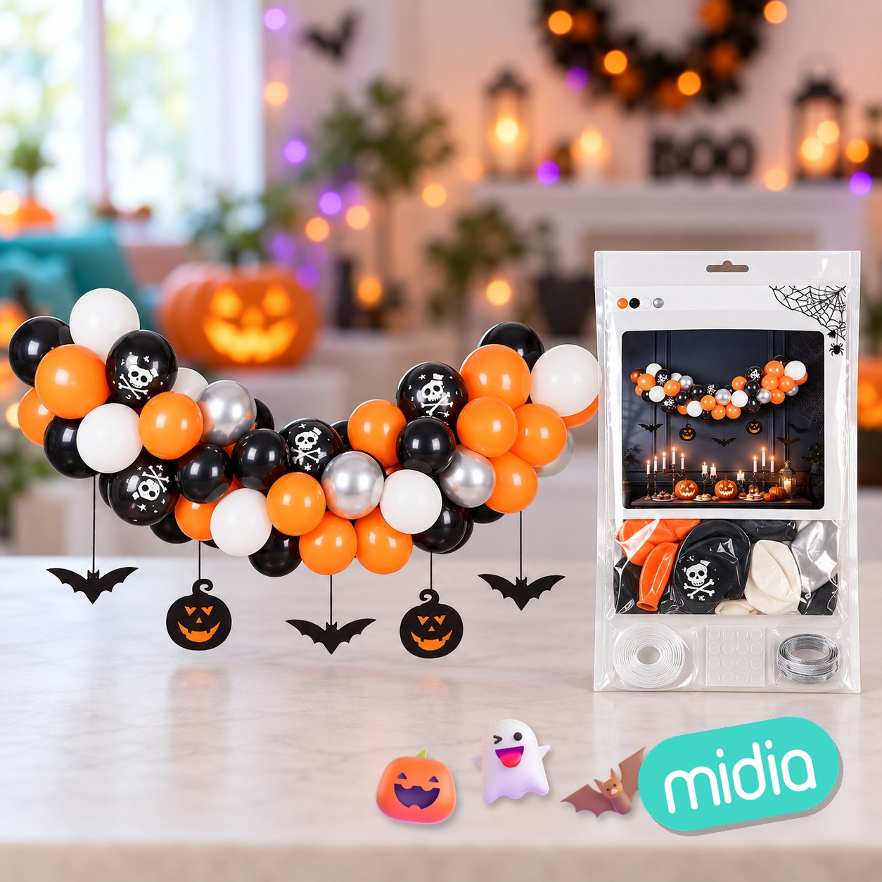 Guirnalda de globos sticker halloween 33pcs