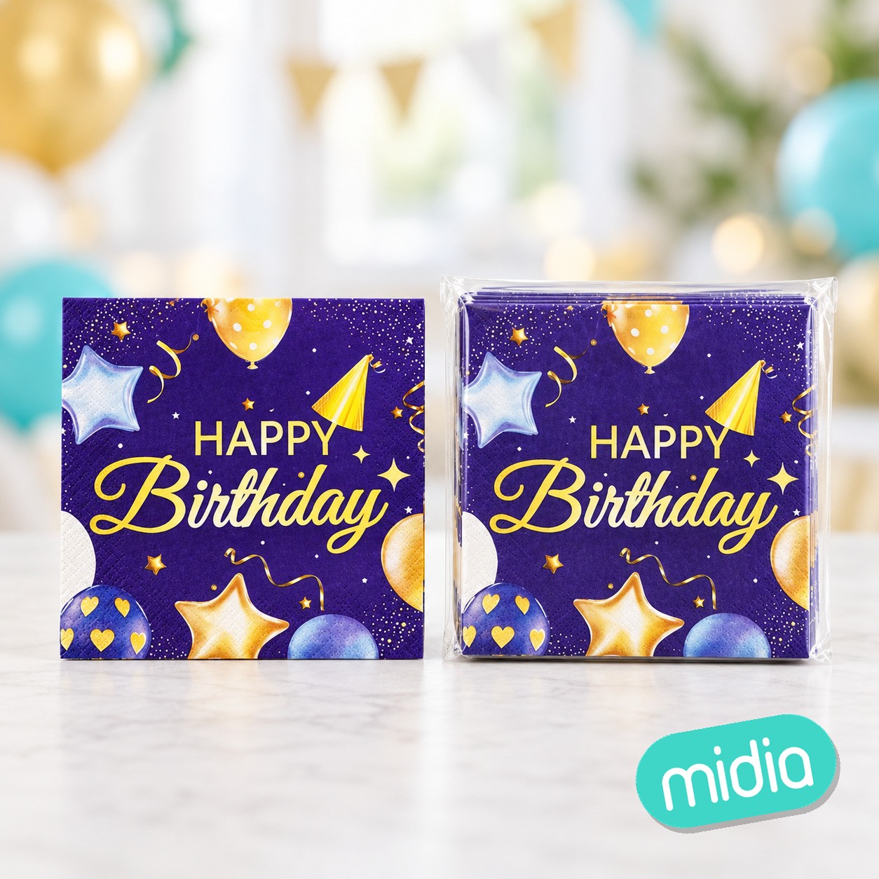 Servilleta happy bday globo 12pcs