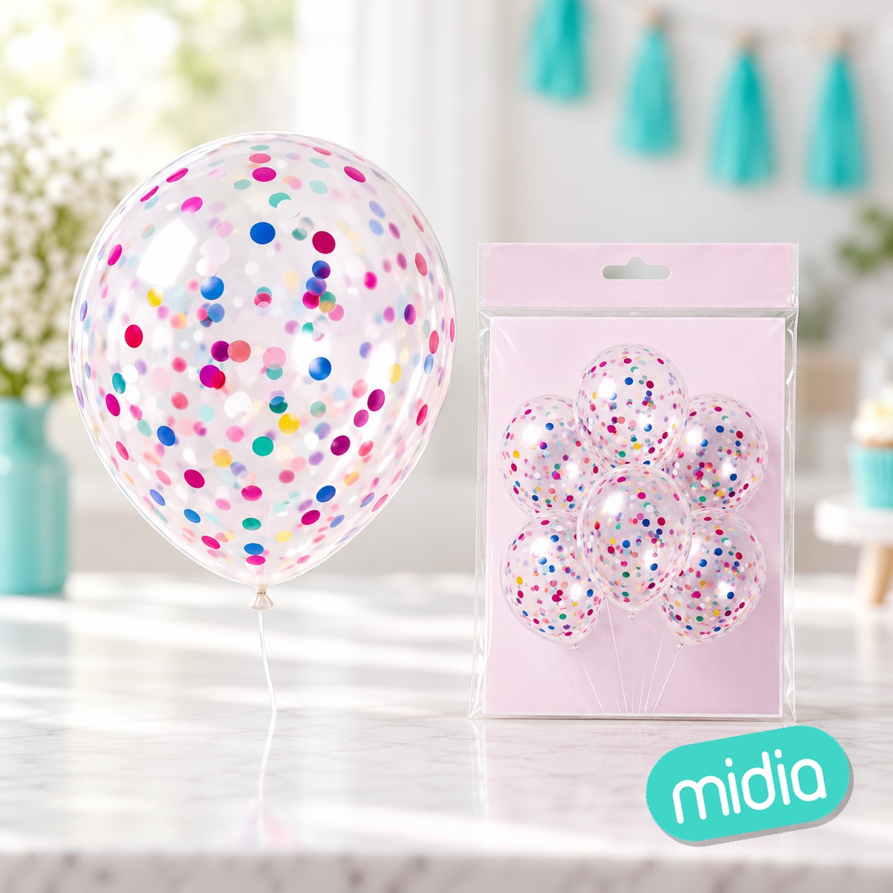 Globo confetti 30cm 6pc colorines