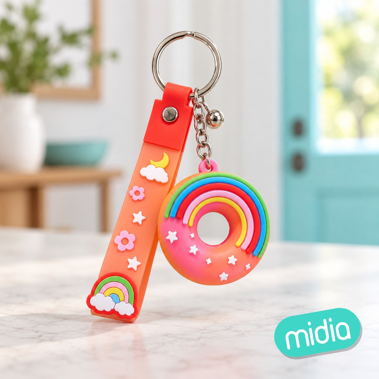 Llavero donut rainbow 4*20cm surtido