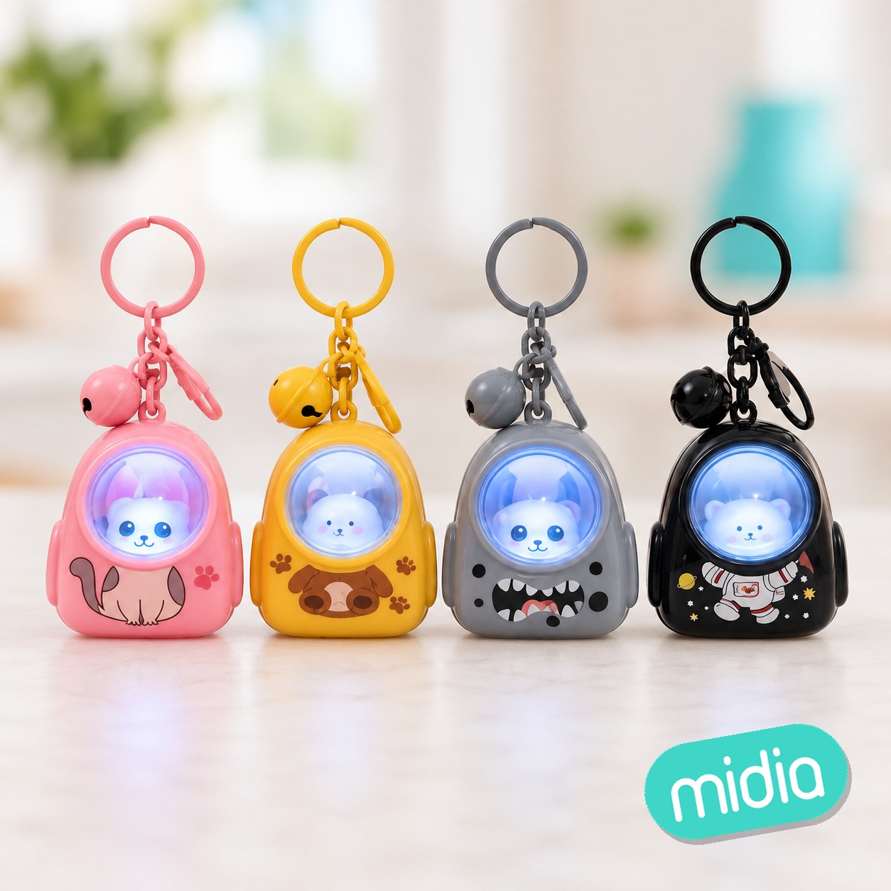 Llavero astronauta animales con luz 5*11cm 1pc surt