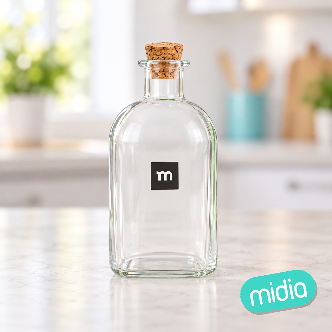 (f) botella frasca 280ml tapon corcho la med