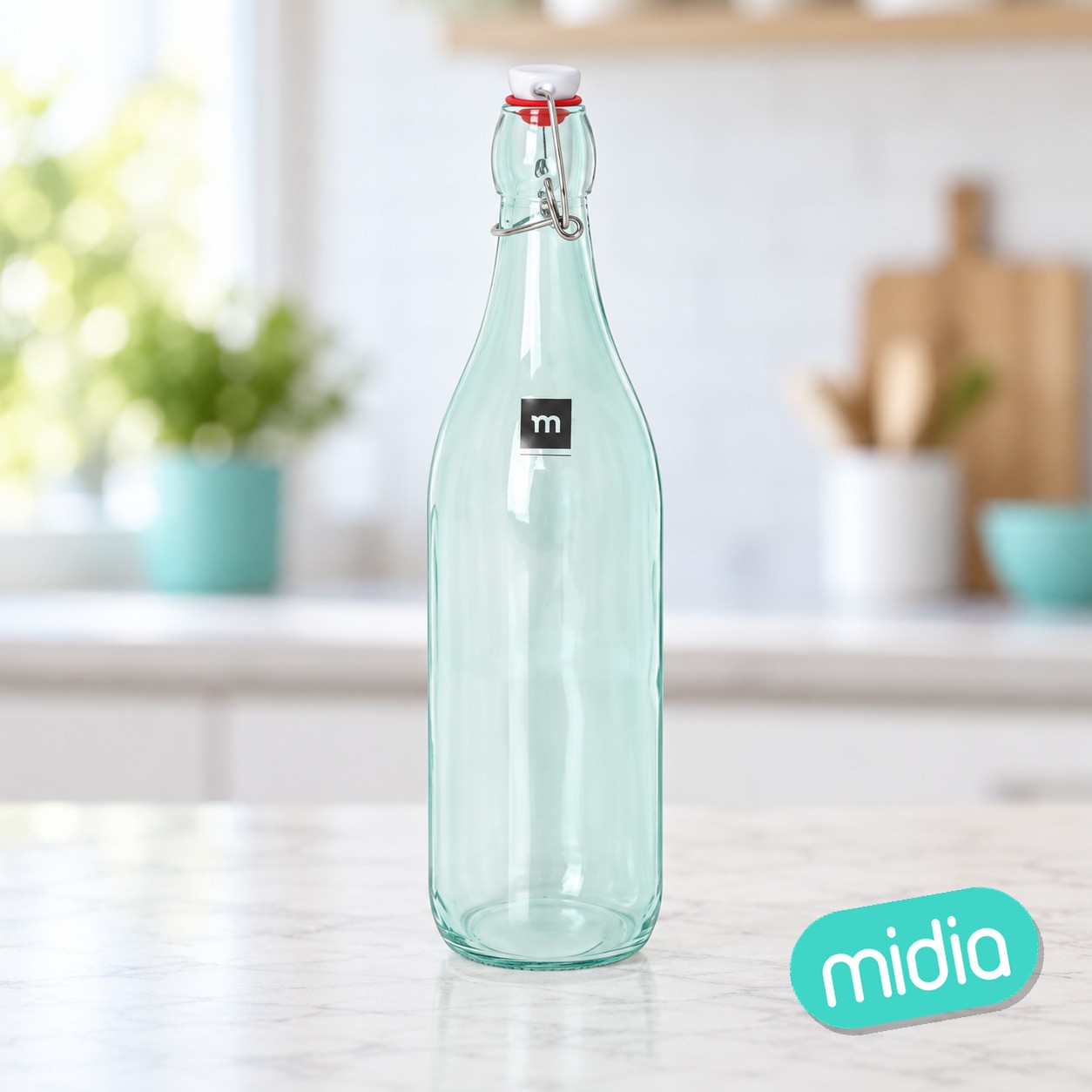 Botella vidrio pintada 6 colores 1l la mediterran