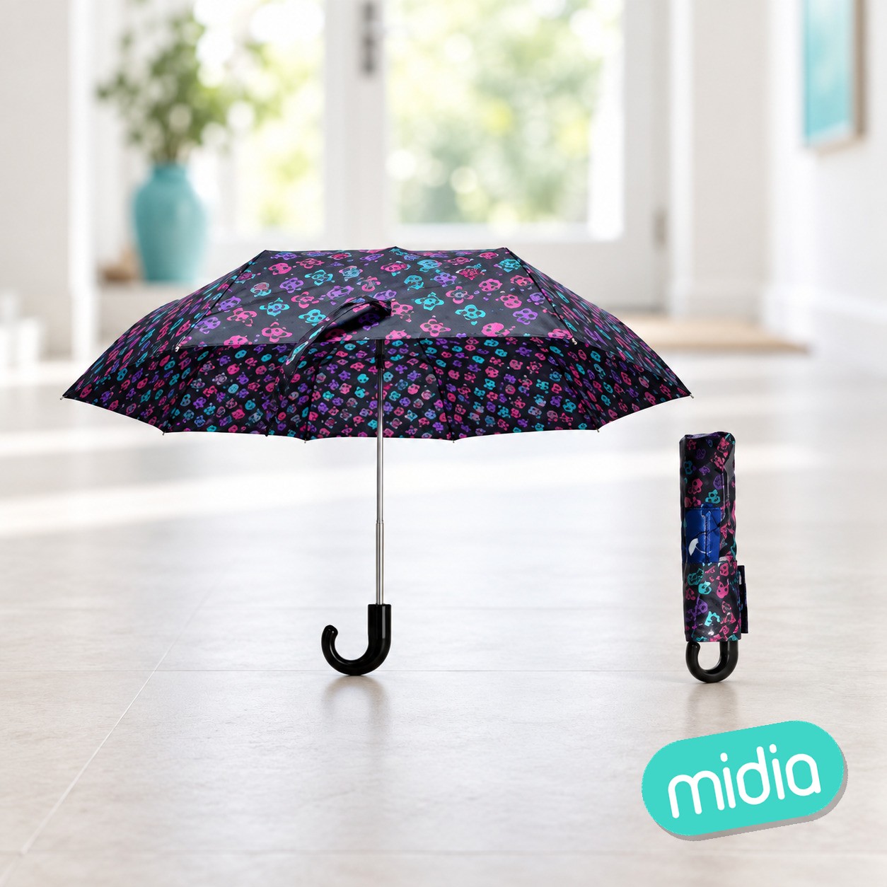 Paraguas plegable señora auto antiviento8k 56cm tela