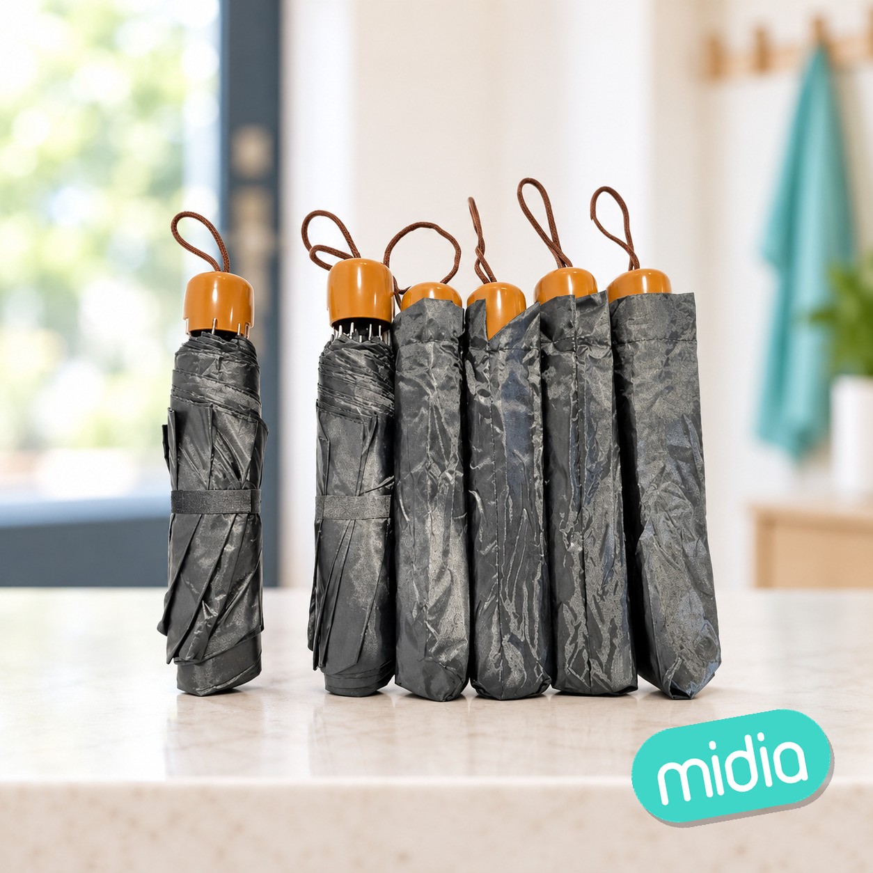 Paraguas plegable negro 8k 55cm