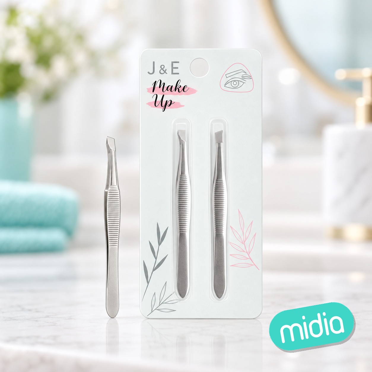 Pinza cejas plata boca oblicuo/plano