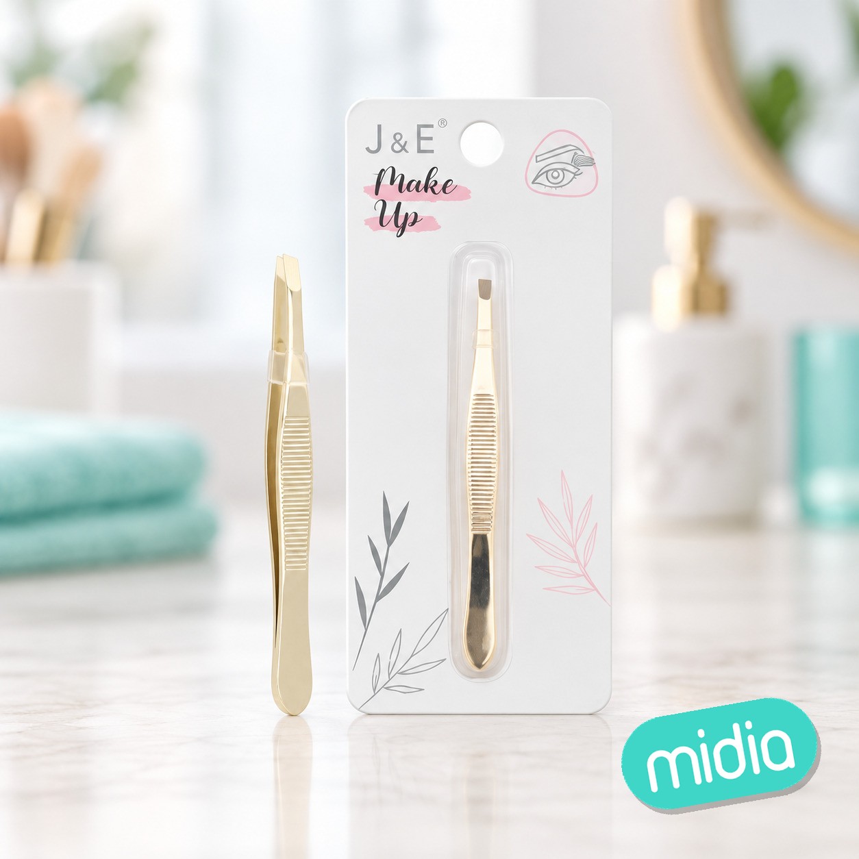89mm pinza cejas dorado boca plano