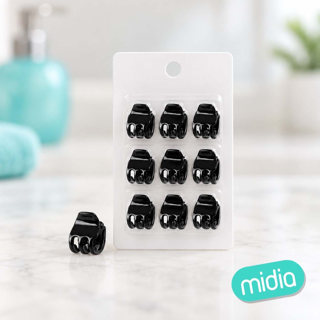Set de mini pinza acrilica/negro