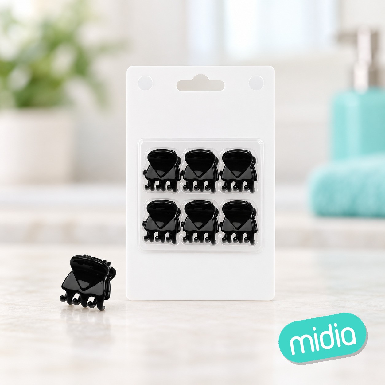 Set de mini pinza acrilica/negro