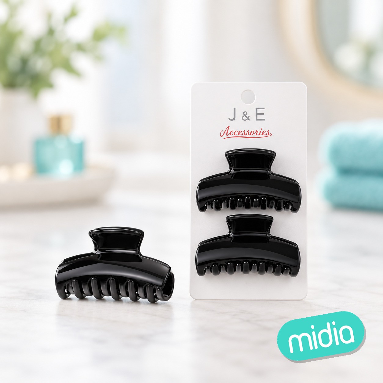 6cm pinza de pelo irrompible/negro
