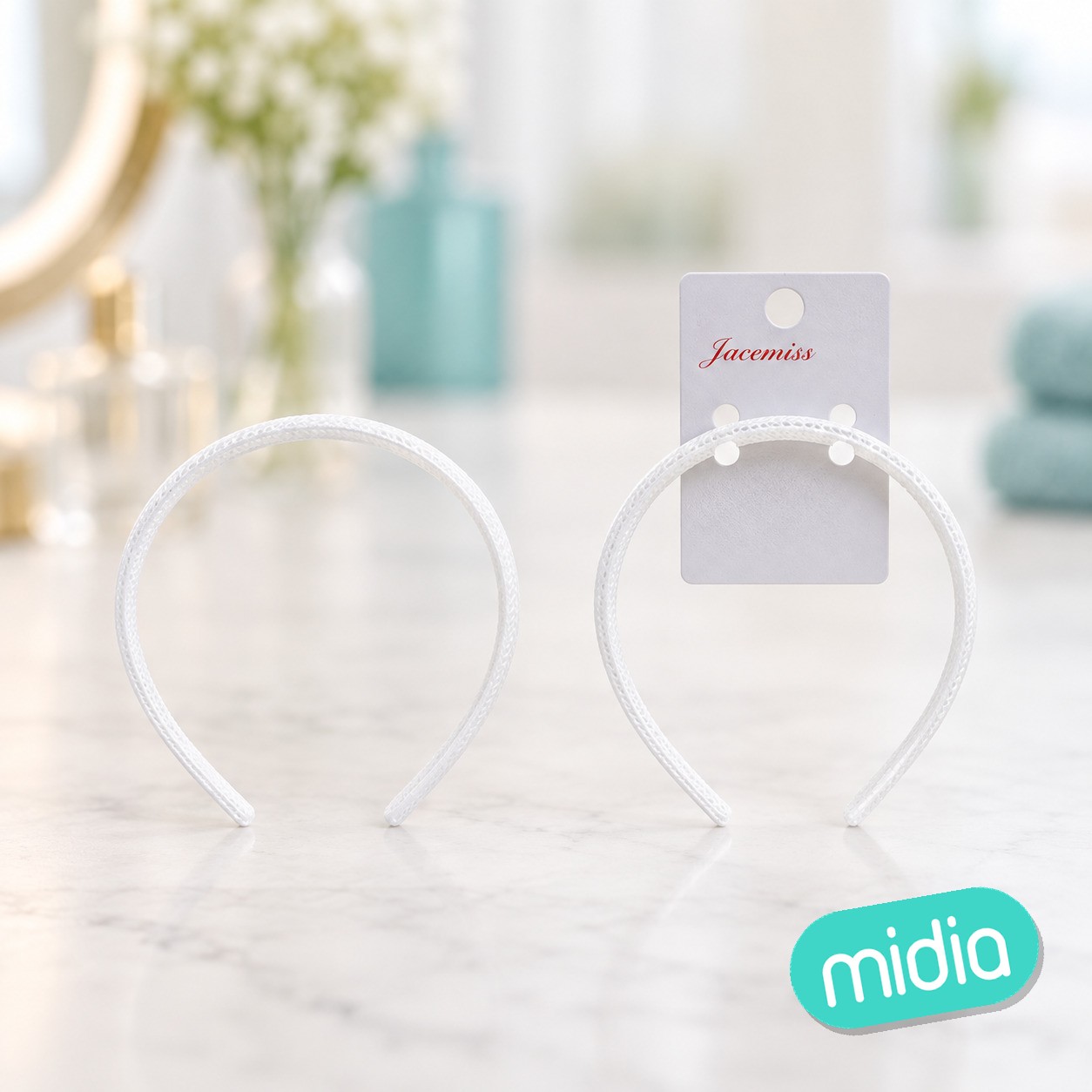0.8cm diadema en color blanco