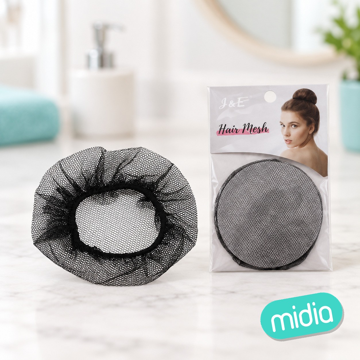 Malla fina negra para cabello 1pc 11cm