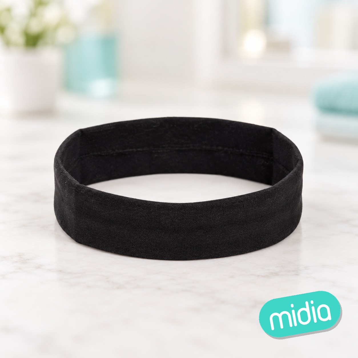 Turbante de pelo/negro 4cm