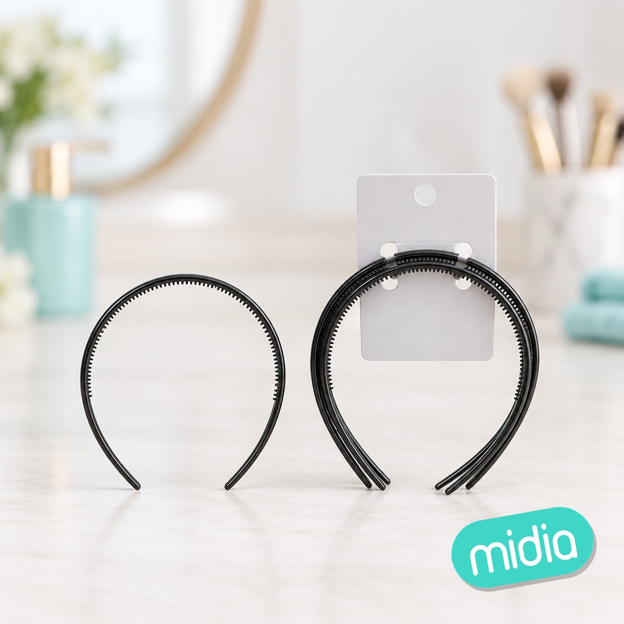 0.5cm diadema clásica en blanco