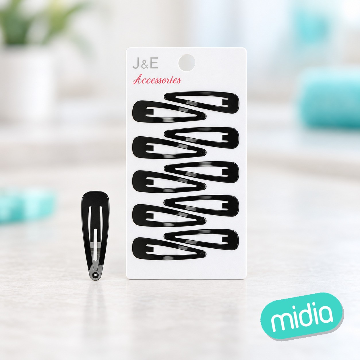 6cm pinzas del pelo color negro