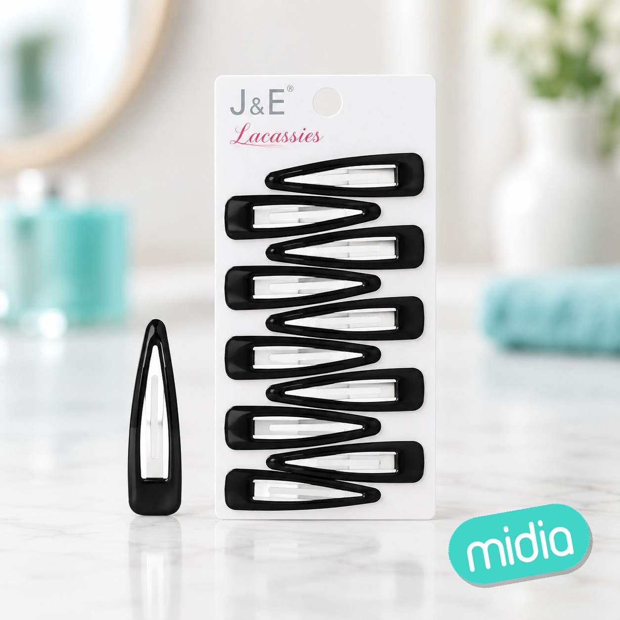 6.5cm pinzas del pelo/negro
