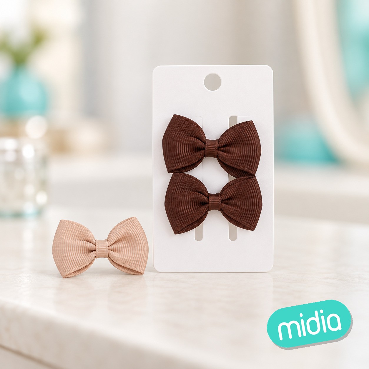 2pcs pinza pajarita ±5.5*3.8cm camello