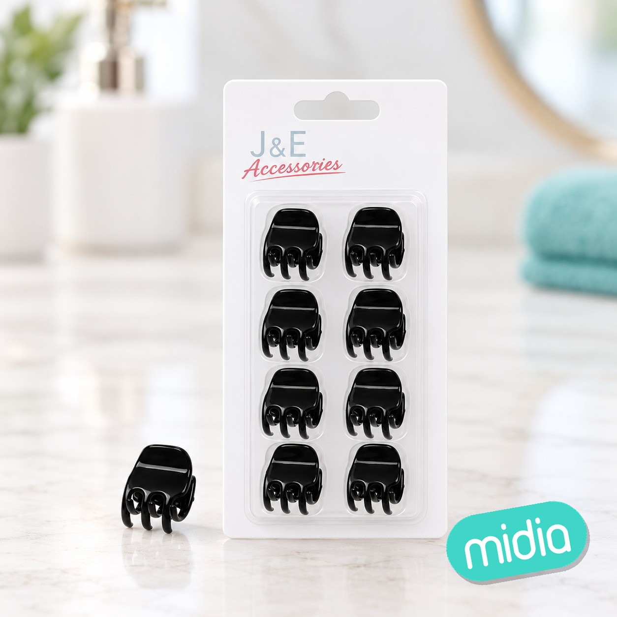 Set de mini pinza acrilica/negro