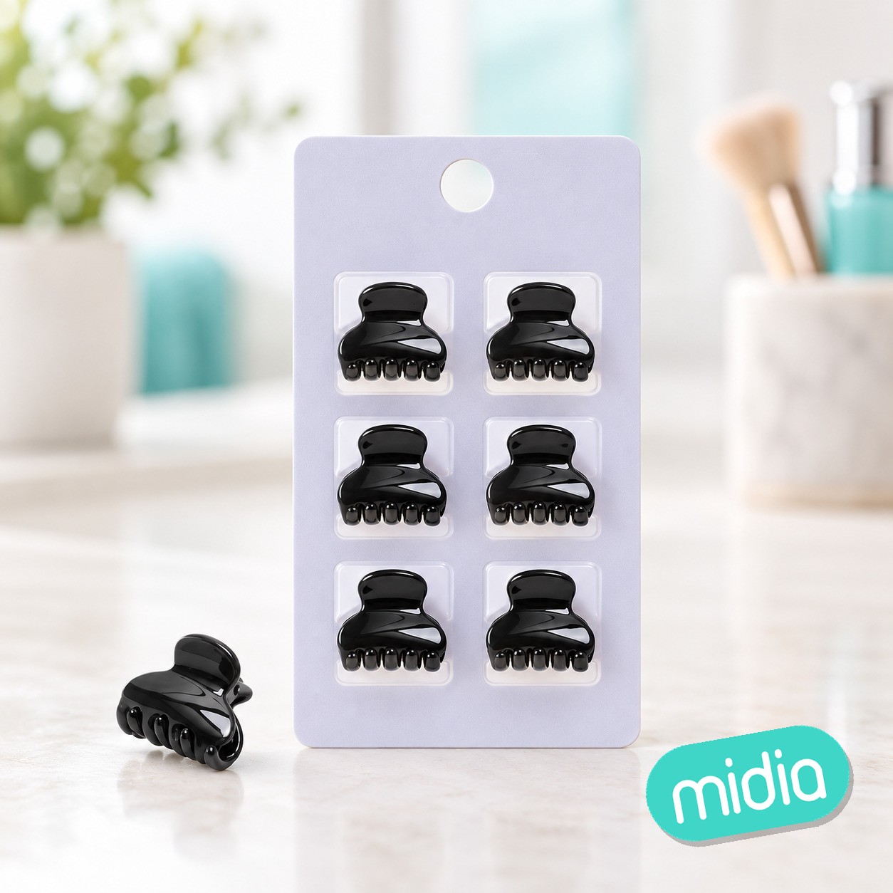 Set de mini pinza acrilica/negro