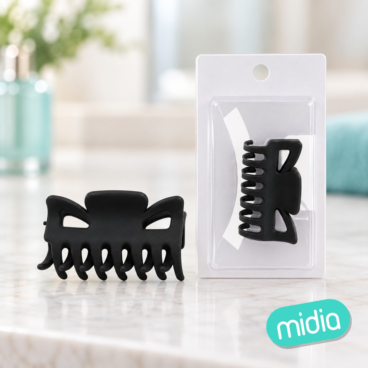 6cm pinza de pelo irrompible/negro