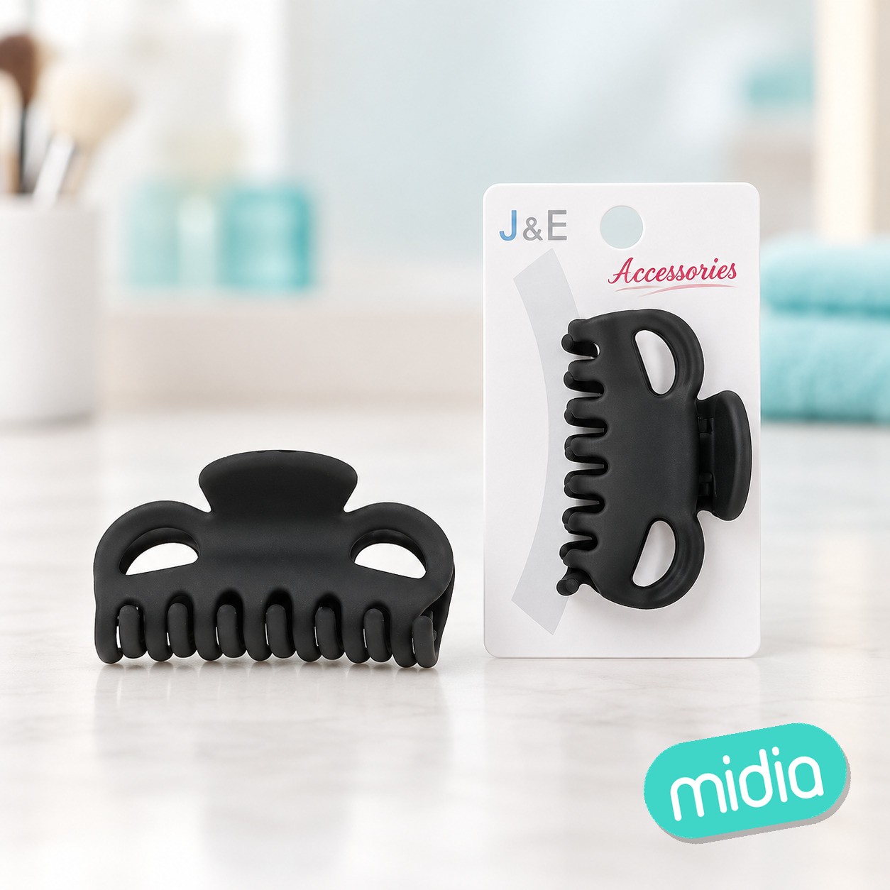 6cm pinza de pelo irrompible/negro