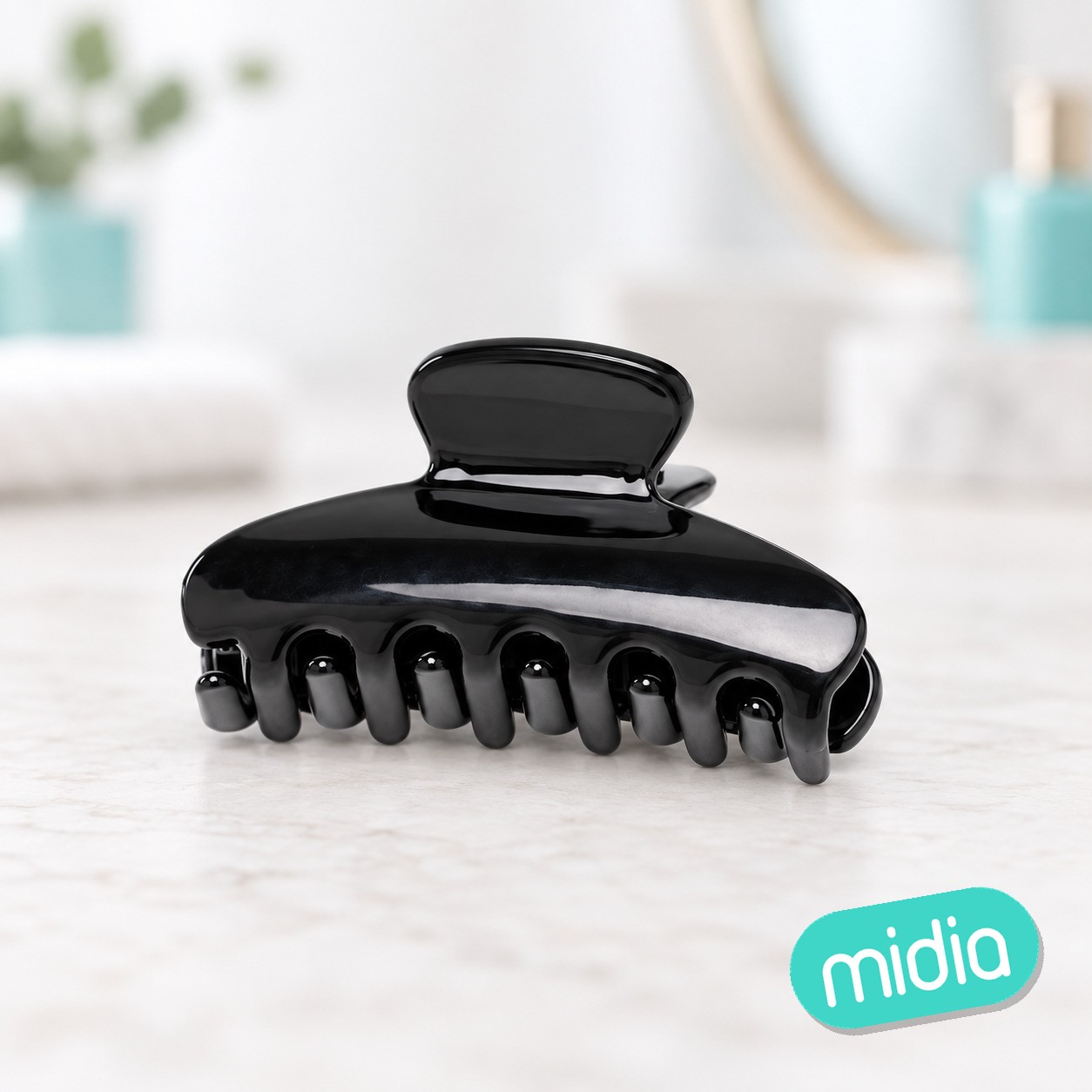6cm pinza de pelo alta calidad/negro