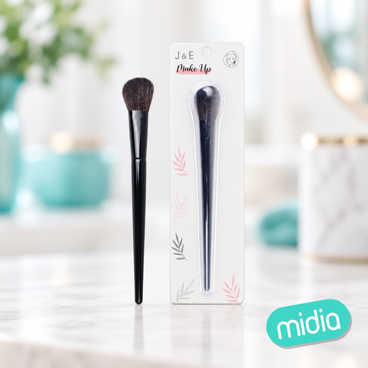 196mm brocha de maquillaje en negro