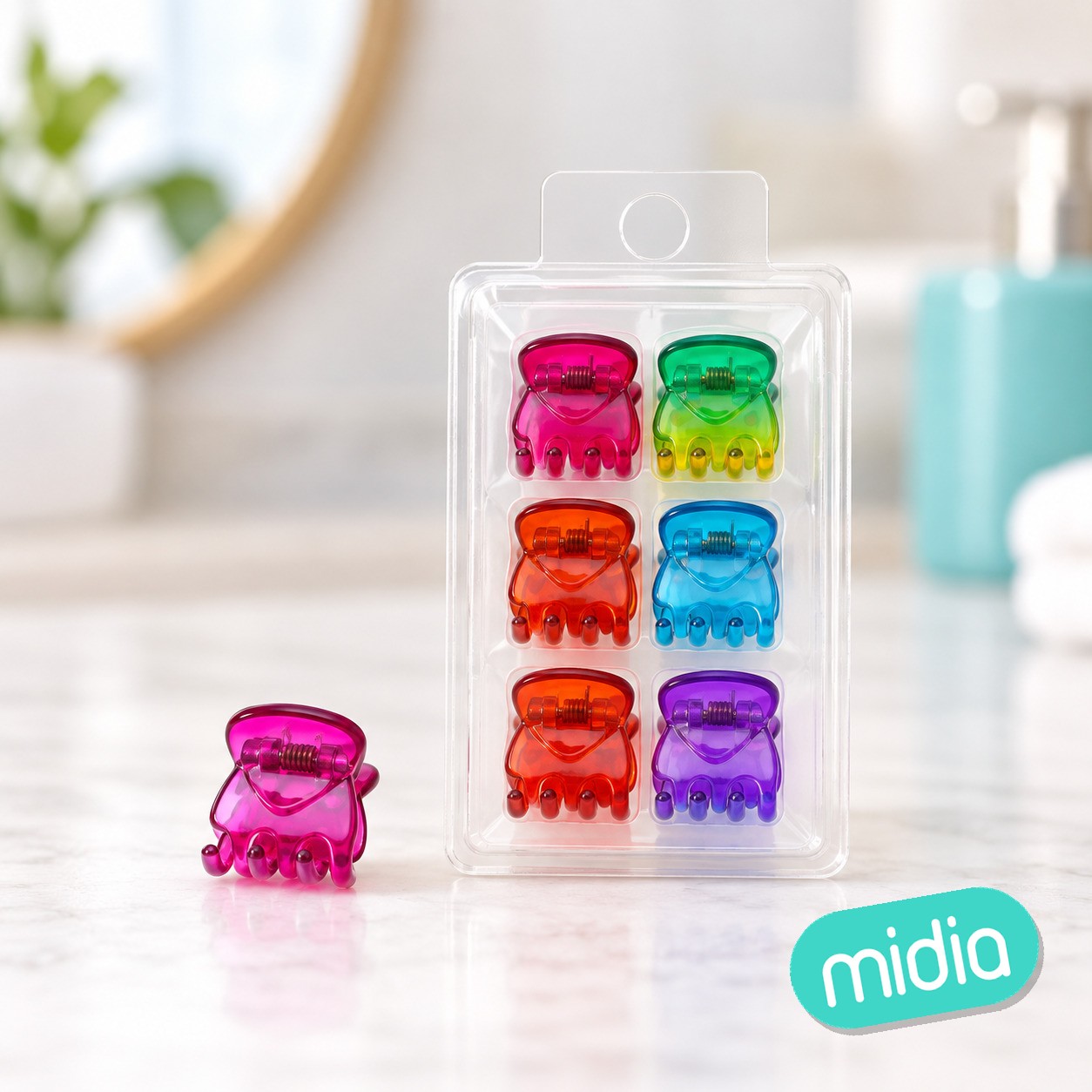 1.5cm/6pcs mini pinza de pelo/multicolor