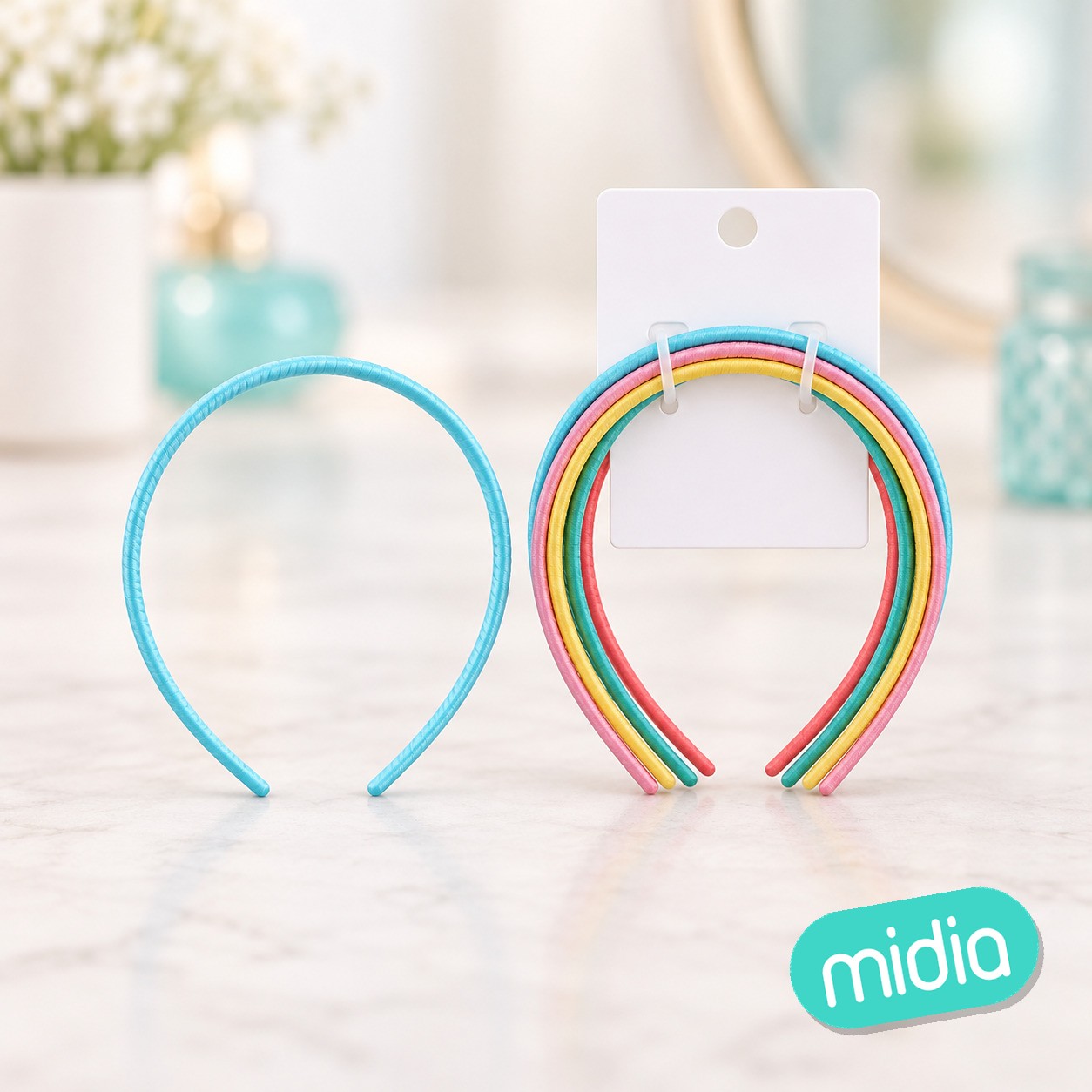 Diadema de color caramelos 0.8cm 2pcs