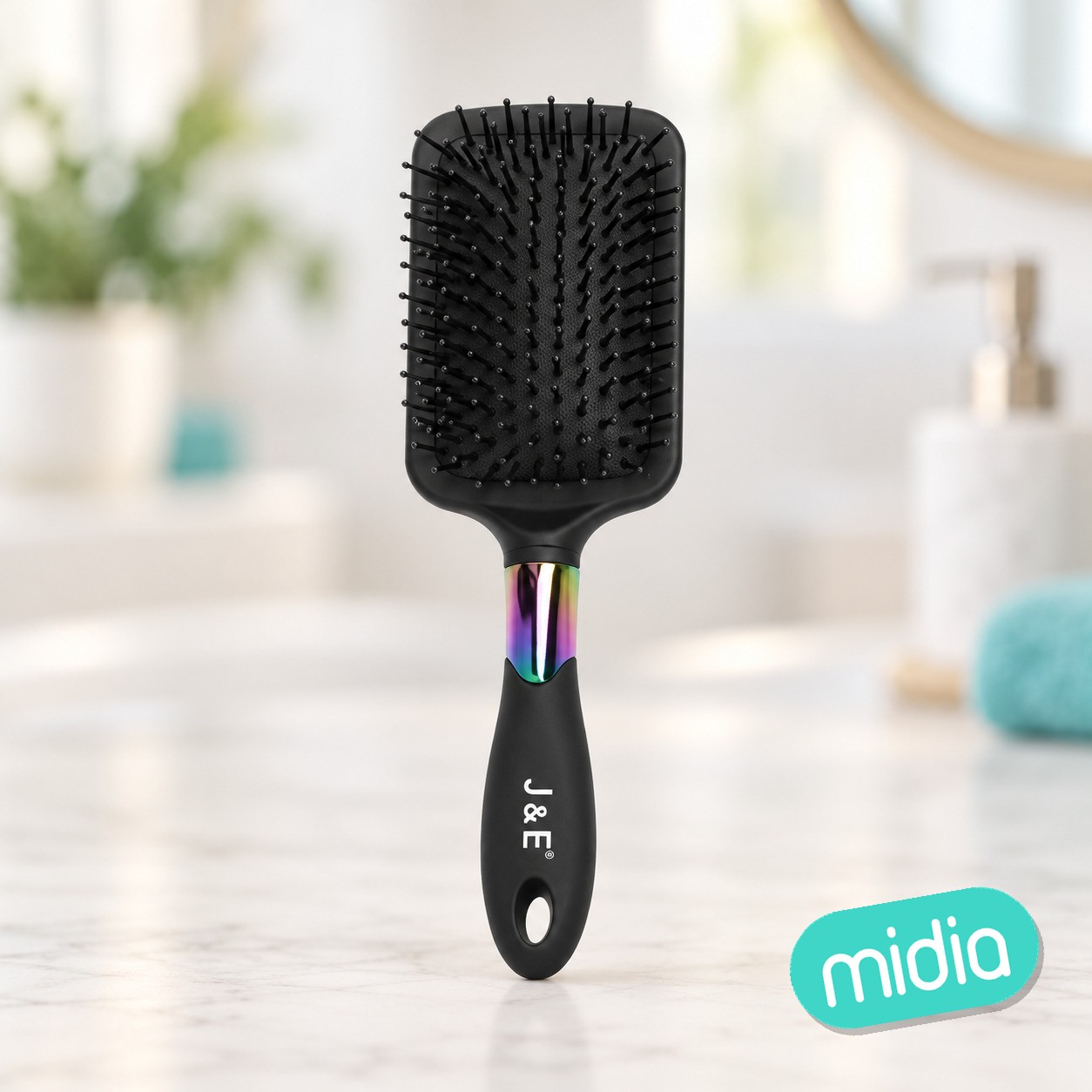 Cepillo de pelo vistoso negro 8.5*25cm