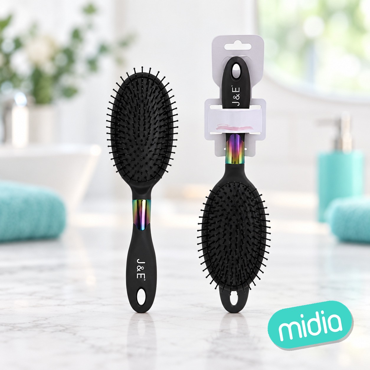 Cepillo de pelo vistoso negro
