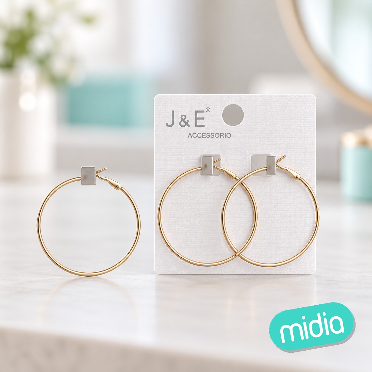 Aretes de aro en color dorado/plata