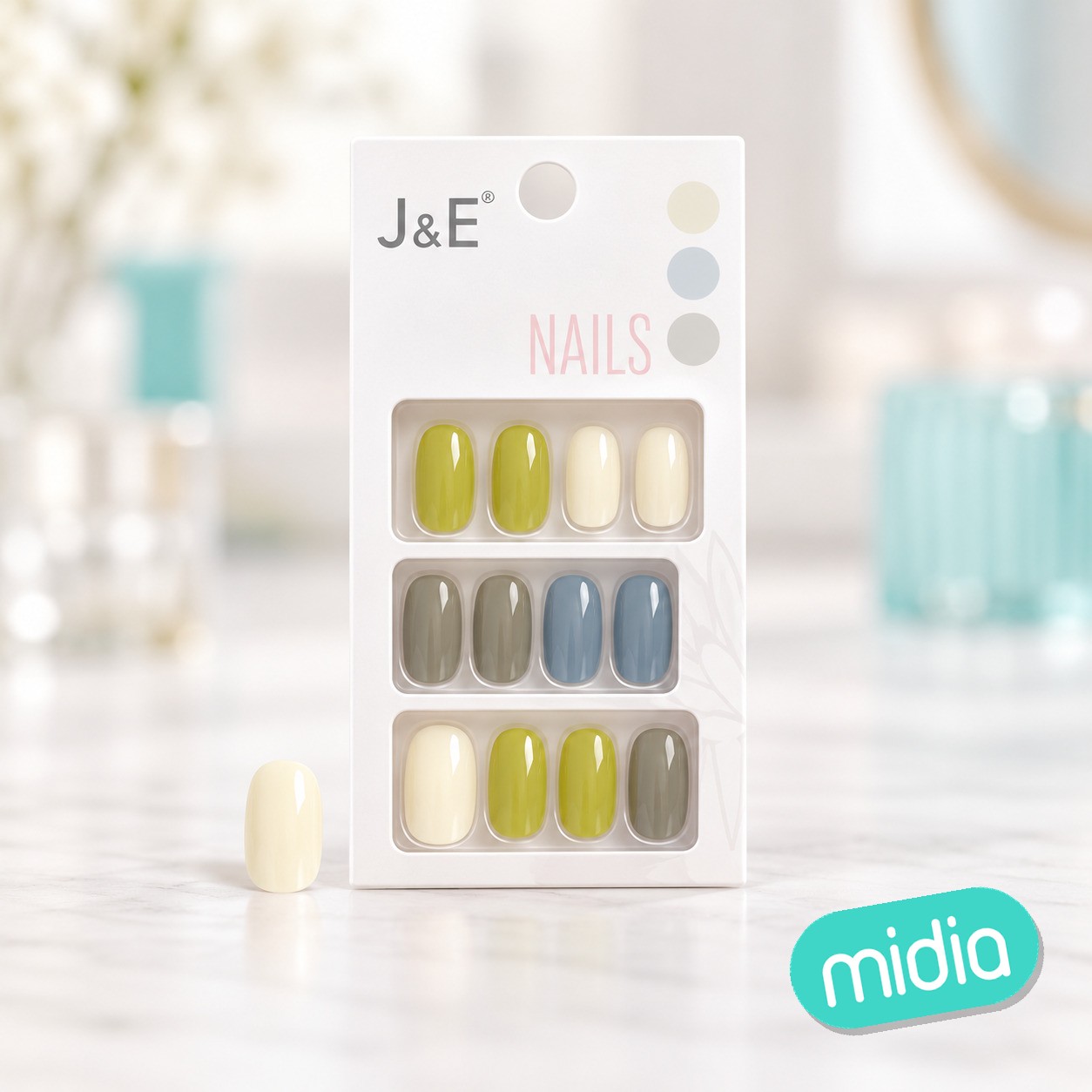 Set de uñas postizas desmontables 12pcs