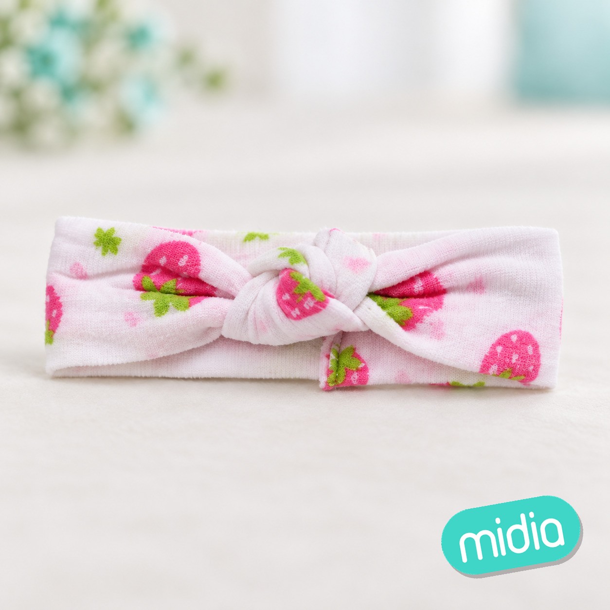 Diadema anudada de fresa 5cm*16.5cm